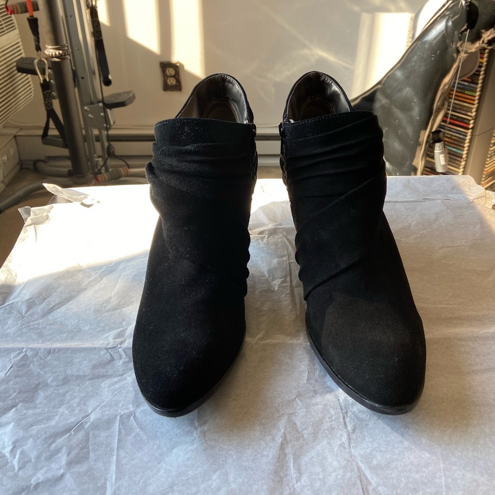 Bare Traps Foster Black Suede Ankle Booties